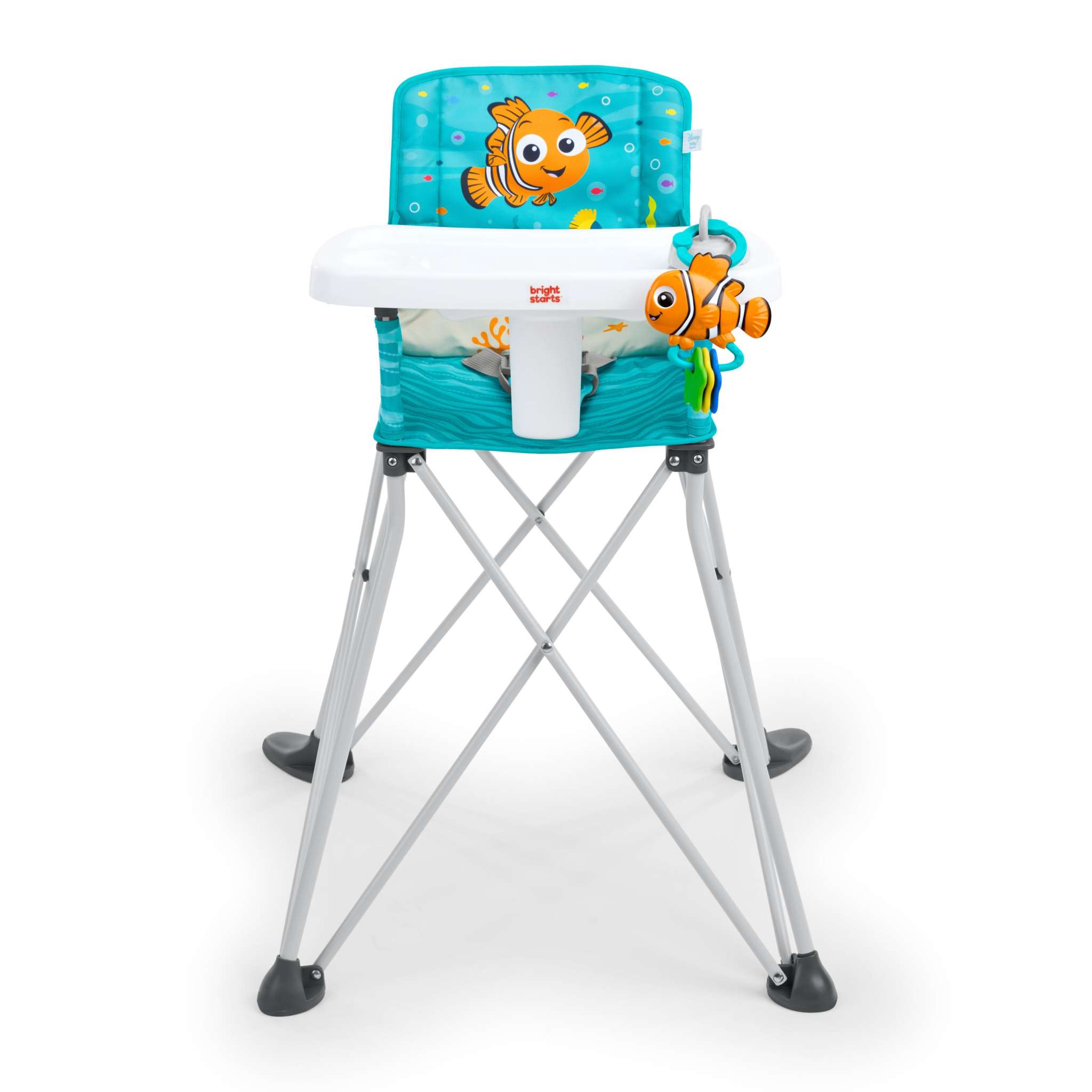 Disney Baby Finding Nemo Pop ‘N Dine portable high chair with suction cup Nemo toy and removable tray