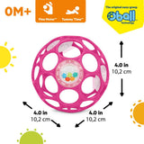 Bright Starts Oball Easy Grasp Baby Rattle Ball in Pink, 4"