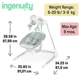 Ingenuity InLighten Soothing Swing - Van the Elephant