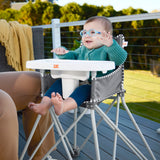 Bright Starts Pop ' Dine Portable High Chair, Indoor/Outdoor, Grey