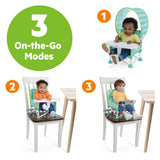 Bright Starts Pop 'N Sit Cabana Portable Booster Chair with UPF Canopy, Indoor/Outdoor, Teal, 6 Mos - 3 Yrs