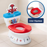 Bright Starts Marvel Spidey and his Amazing Friends My Size Potty 2-in-1 System, Unisex Toddler Potty Chair with Flushing & Cheering Sounds