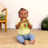 Bright Starts Road Trip 4-Piece Gift Set, Travel Baby Toy Set With Teether Keys, Oball Rattle Roll Car & More, Unisex, 3 Months+