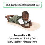 100% lambswool cover and replacement mat for baby with soft Australian wool for comfort and sensory development