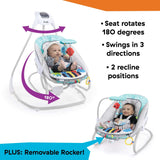 Baby Einstein Ocean Explorers Kick to It 4-in-1 Musical Swing & Rocker, with Piano Toy