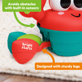 Bright Starts Rockin’ Crawling Crab Interactive Baby Toy with Music & Dancing, Red