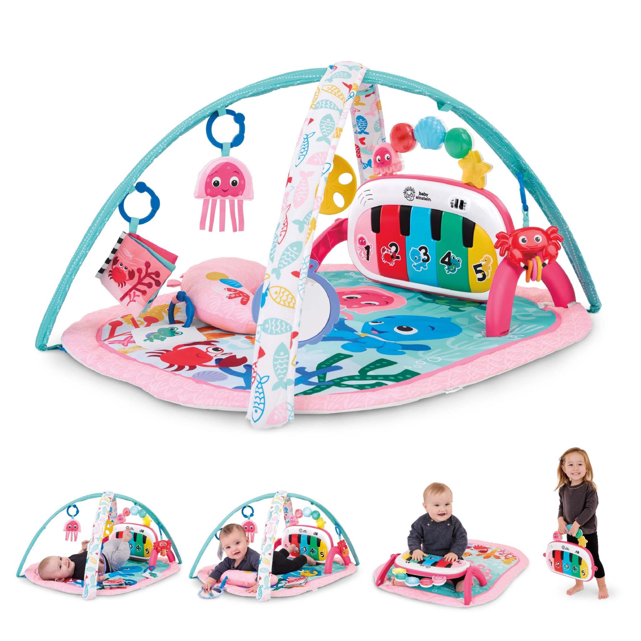 Baby Einstein Ocean Explorers 4-in-1 Kickin Tunes Jellyfish Jamboree Music & Language Discovery Gym for babies.