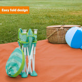 Bright Starts Pop 'N Sit Cabana Portable Booster Chair with UPF Canopy, Indoor/Outdoor, Teal, 6 Mos - 3 Yrs