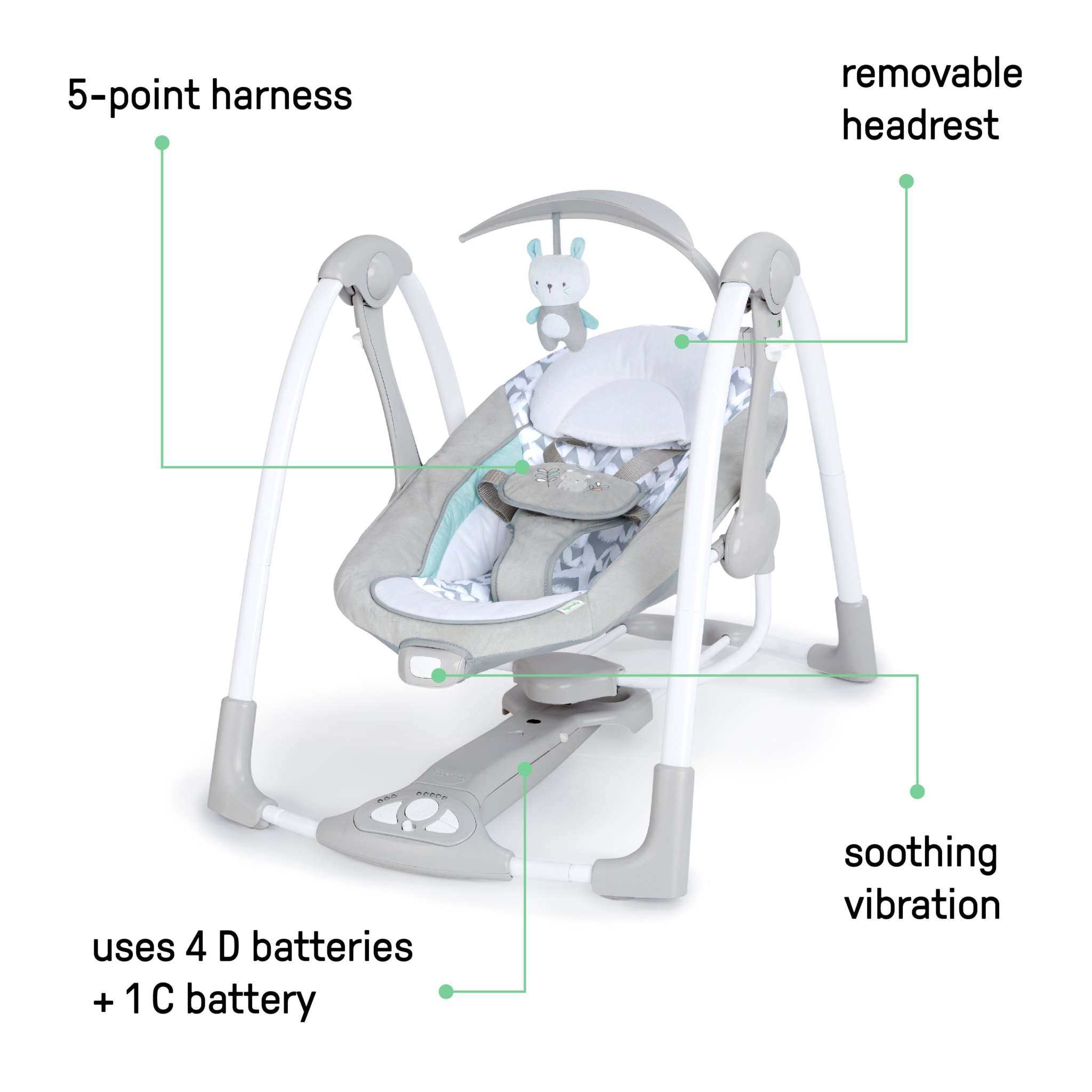 convertme swing-2-seat portable swing - raylan