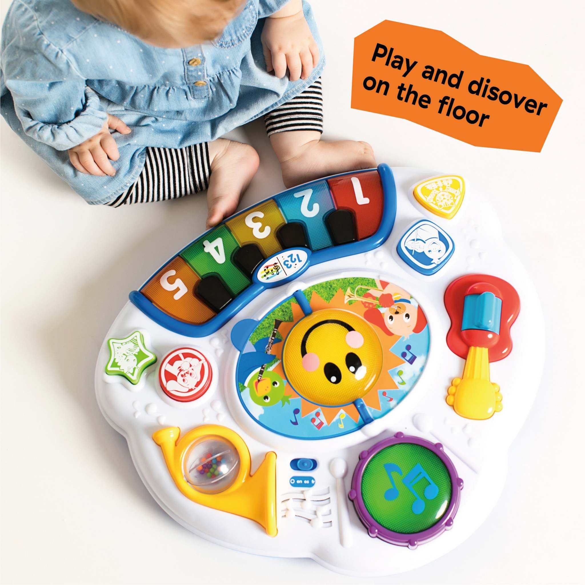Baby Einstein Discovering Music Activity Table with piano keyboard and instruments