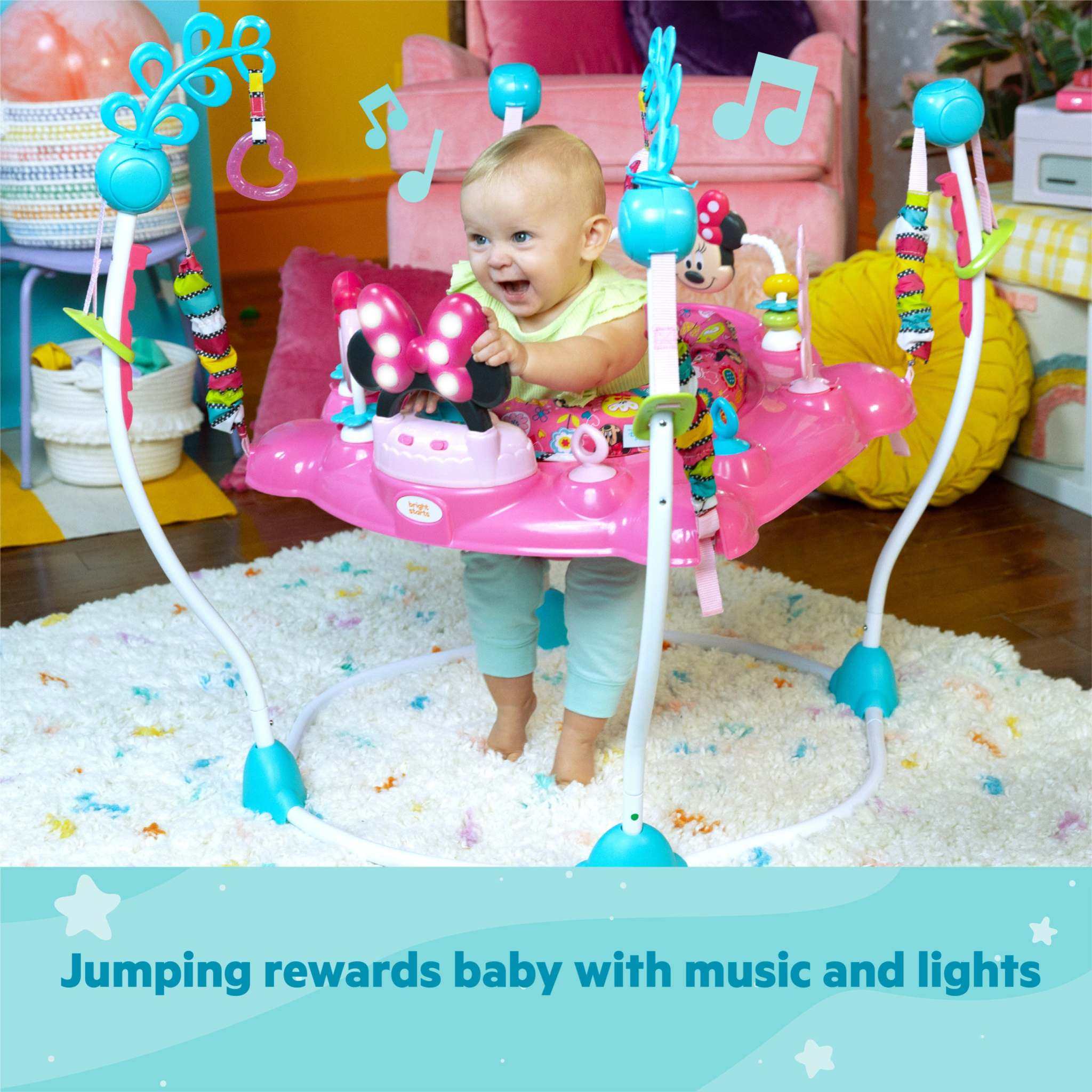 Disney Baby Minnie Mouse PeekABoo jumper with toys and lights