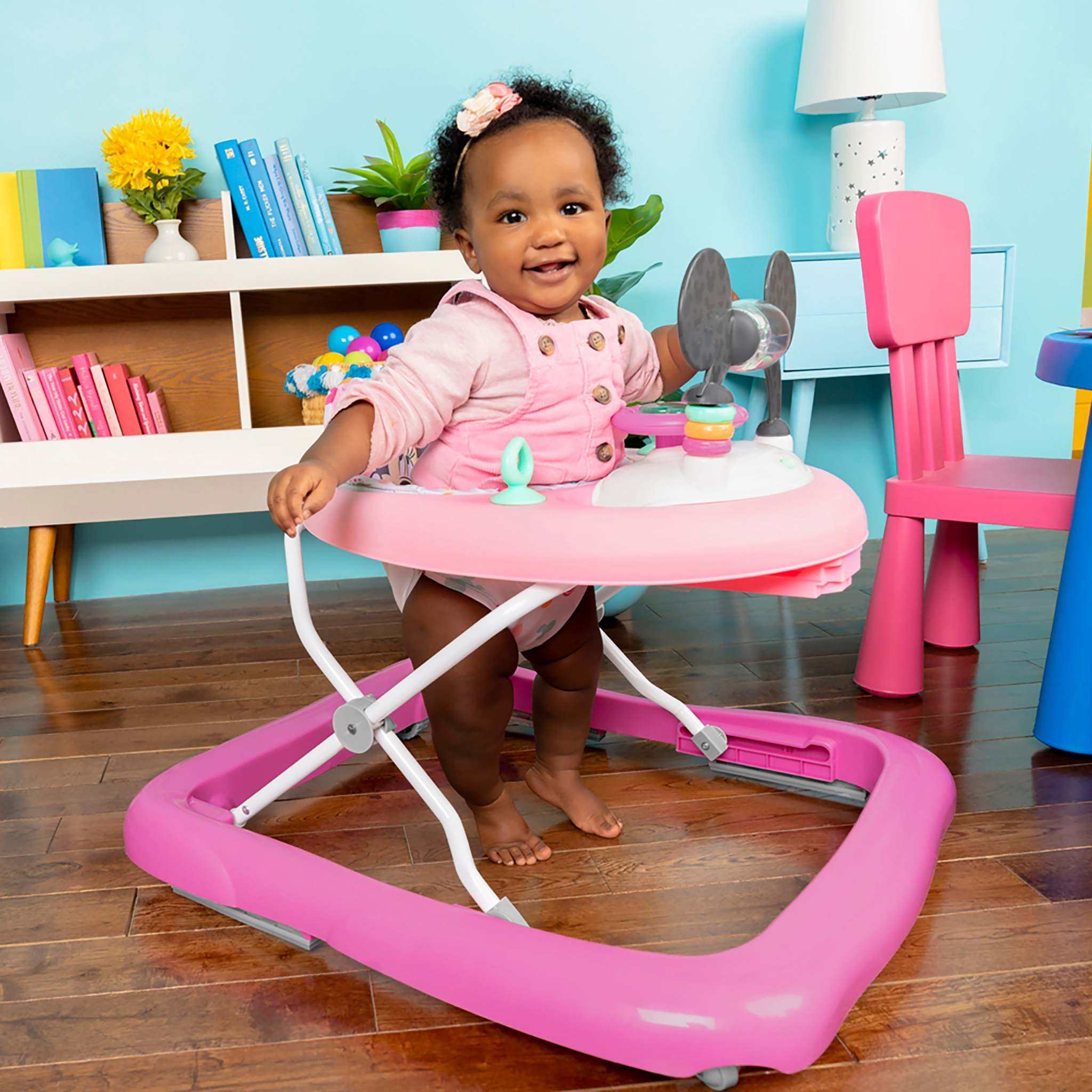 Disney Baby Minnie Mouse 2-in-1 Tiny Trek walker for infants with lights and sounds