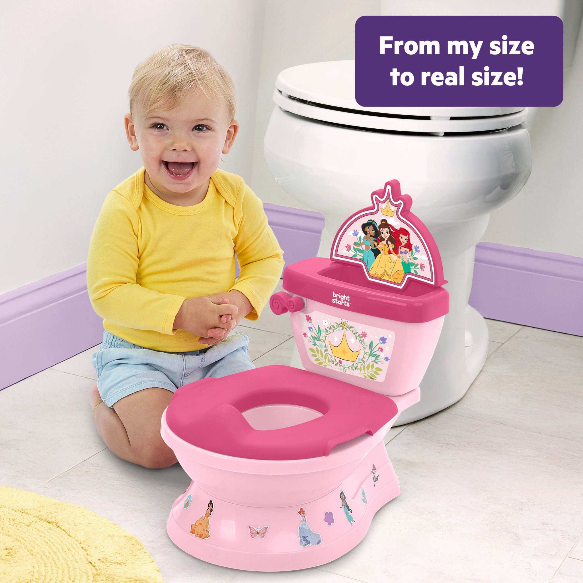 Disney Princess My Size Potty 2-in-1 pink toddler toilet with princess stickers
