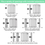 White Ingenuity Doorway 48W Series metal safety gate installed in doorway
