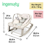 Ingenuity Keep Cozy 3-in-1 Vibrating Infant & Toddler Baby Bouncer and Rocker Chair, Green
