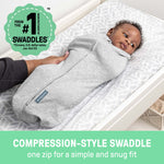 SwaddleMe by Ingenuity Pod newborn flower confetti zip-up baby swaddle for 0-2 months