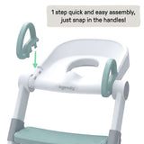Ingenuity Foldaway Ladder Potty  Adjustable Height Toilet Trainer with Handles, Folds Flat for Compact Storage, Fits Round & Elongated Toilets