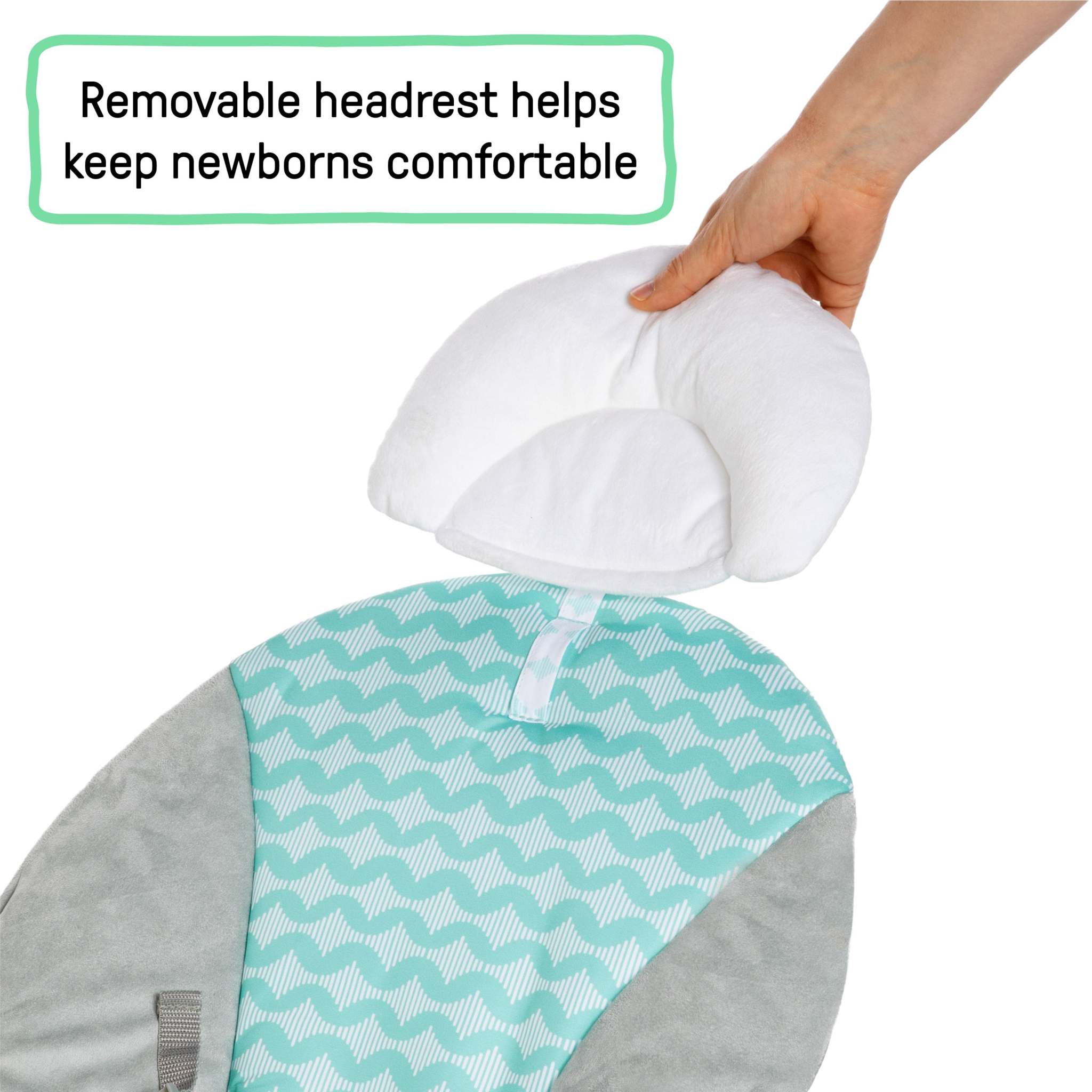 Ity by Ingenuity Bouncity Bounce Vibrating Deluxe Bouncer with plush headrest and removable toy bar for newborns to 6 months