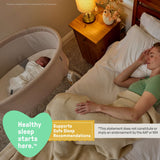 Ingenuity Right Height Adjustable Bassinet for Postpartum Recovery  4 Height Levels, Soothing Vibration, Light & Sound - Sand