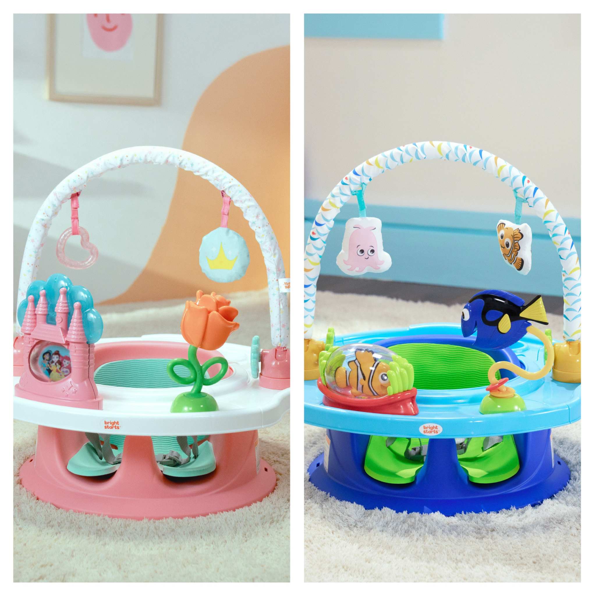 Bright Starts Disney Baby Finding Nemo 3-in-1 SuperSeat with interactive toys and rotating tray for baby from 6 months to 3 years