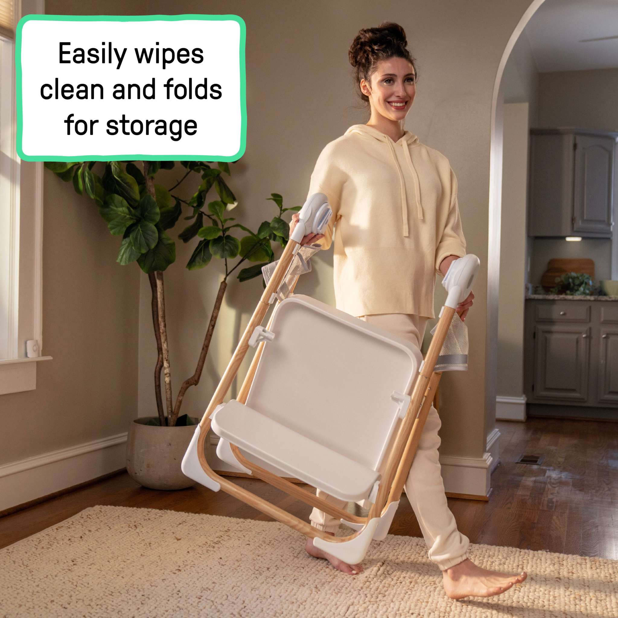 Table-to-Tower 2-in-1 Step Stool for toddlers with adjustable safety rail and storage pockets