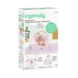 Ingenuity SimpleComfort Compact Soothing Swing, Rotating Toy Bar, Rotating Seat, 6 Speeds, For Ages 0-9 Months, Up to 20 Pounds - Chambray