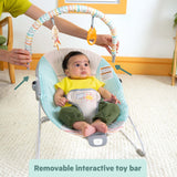 Disney Baby Winnie the Pooh Hunny Hues Vibrating Bouncer with hanging Pooh-themed toys and secure 3-point harness for infants 0-6 months