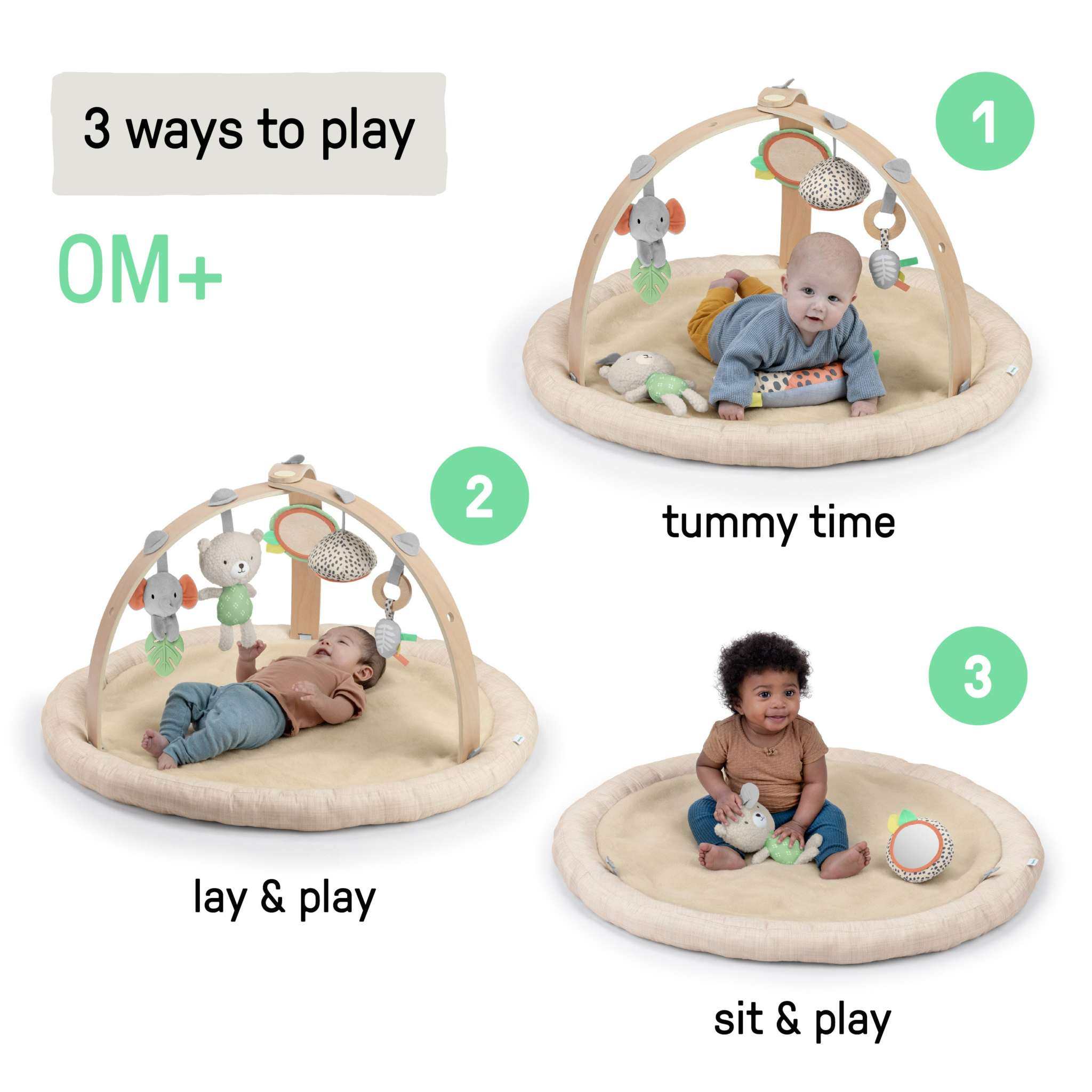 Every Season Plush Lambswool baby play gym with removable toys