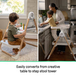 Ingenuity Table to Tower 2-in-1 step stool for toddlers offering safe kitchen access and convertible activity desk