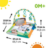 Bright Starts Tropical Treetop Baby Activity Gym & Tummy Time Mat with Toy Bar and 4 Toys