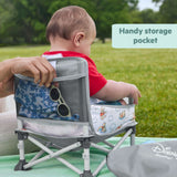 Bright Starts Disney Baby Pop 'N Sit portable booster seat with Winnie the Pooh design for infants and toddlers