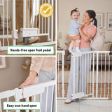The Doorway Series Hands Free Open Gate for Babies and Pets - White