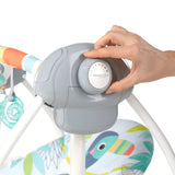Bright Starts Rainforest Vibes 6-Speed Portable Automatic Baby Swing with Toy Bar