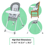 Ingenuity Trio Foldaway foldable 6-in-1 baby high chair in kitchen