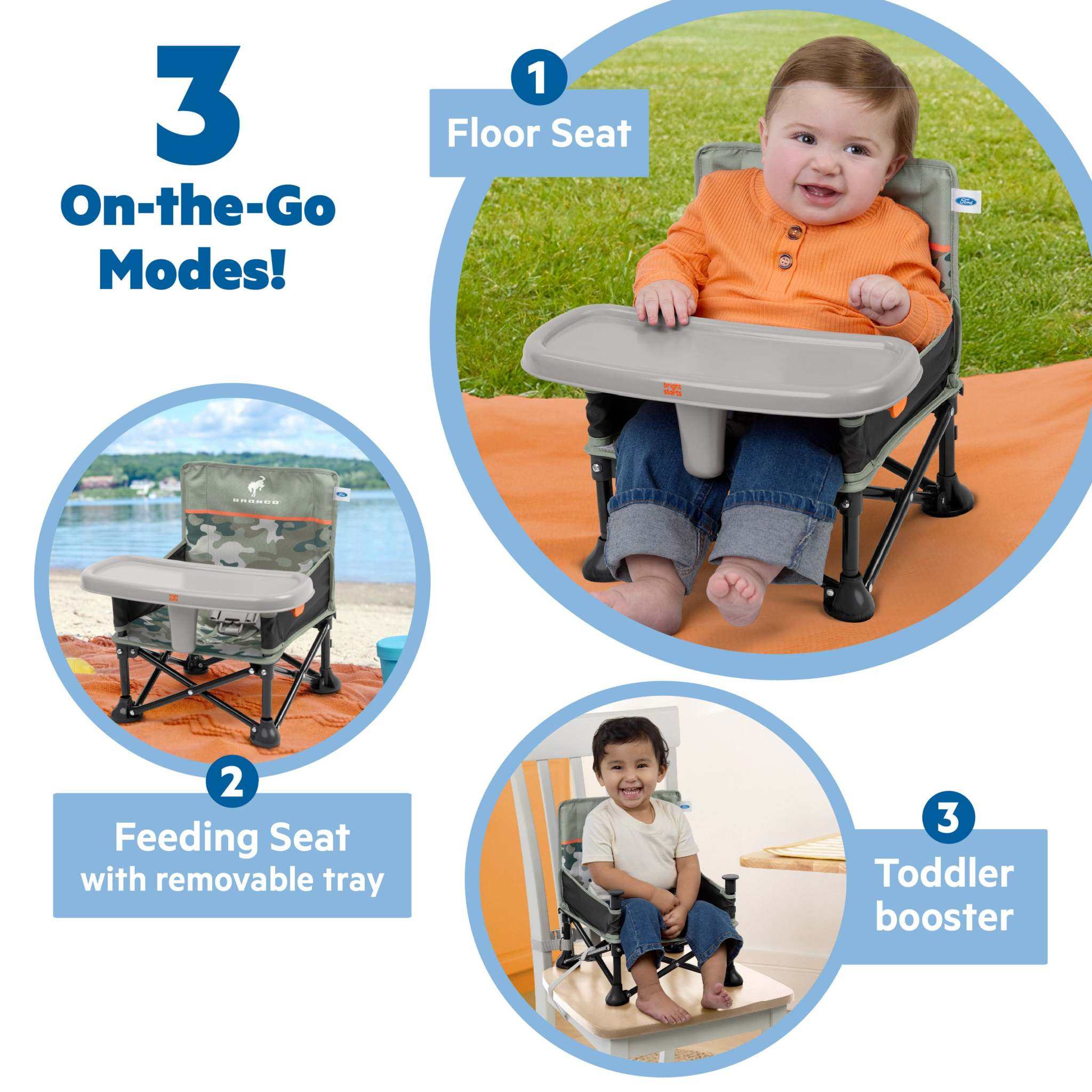 Ford Bronco Desert Grey Pop 'N Sit portable booster seat for kids
