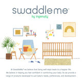 SwaddleMe by Ingenuity Arms Free Convertible Swaddle, Size L, 3-6 months, 1pk (Rainbow Showers)