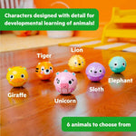 Bright Starts Giggables Roll and Chase Pals 6-pack baby toys with animal characters
