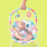 Bright Starts Flamingo Vibes Vibrating Bouncer with Toy Bar