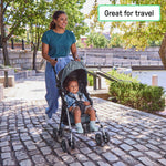 Ingenuity 3D Mini Convenience lightweight umbrella stroller in slate with storage basket