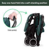 Ingenuity 3D Travelmate Pro compact travel stroller with ride-on board and canopy