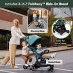 Ingenuity 3D Travelmate Pro compact travel stroller with ride-on board and canopy