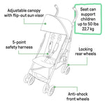Ingenuity 3Dlite ST lightweight convenience stroller with canopy