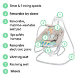 Ingenuity 4-in-1 baby swing and rocker with piano playtime