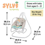 Ingenuity 4-in-1 baby swing and rocker with piano playtime
