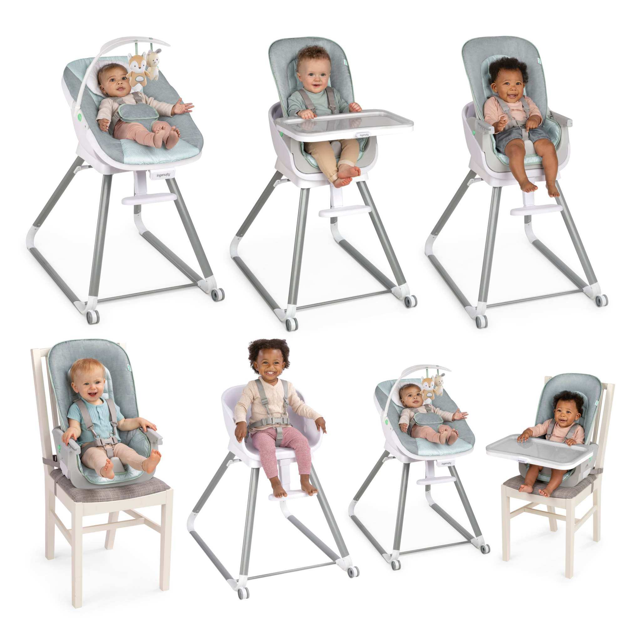 Ingenuity Beanstalk Baby to Big Kid 6-in-1 High Chair in ray color