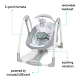 Ingenuity ConvertMe 2-in-1 baby swing and seat with plush toy