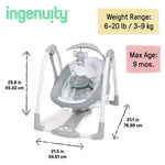 Ingenuity ConvertMe 2-in-1 portable baby swing with infant seat and plush toy