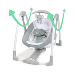 Ingenuity ConvertMe 2-in-1 portable baby swing and seat with plush elephant toy