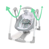 Ingenuity ConvertMe 2-in-1 portable baby swing and seat with plush elephant toy