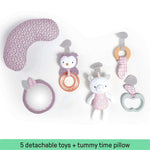 Ingenuity Cozy Spot reversible duvet activity gym with plush mat and wooden toy bar